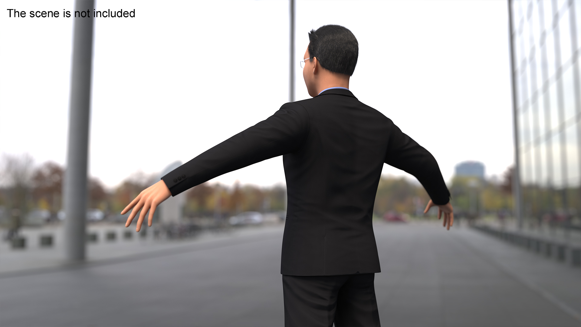 3D model Asian Business Leader with Hair Fur