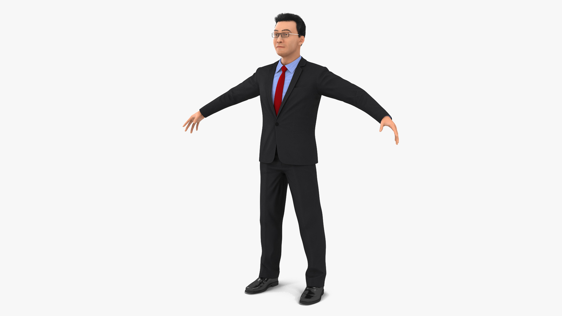 3D model Asian Business Leader with Hair Fur