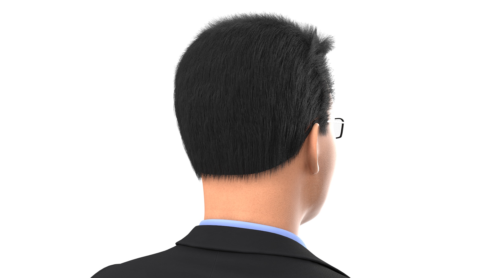 3D model Asian Business Leader with Hair Fur