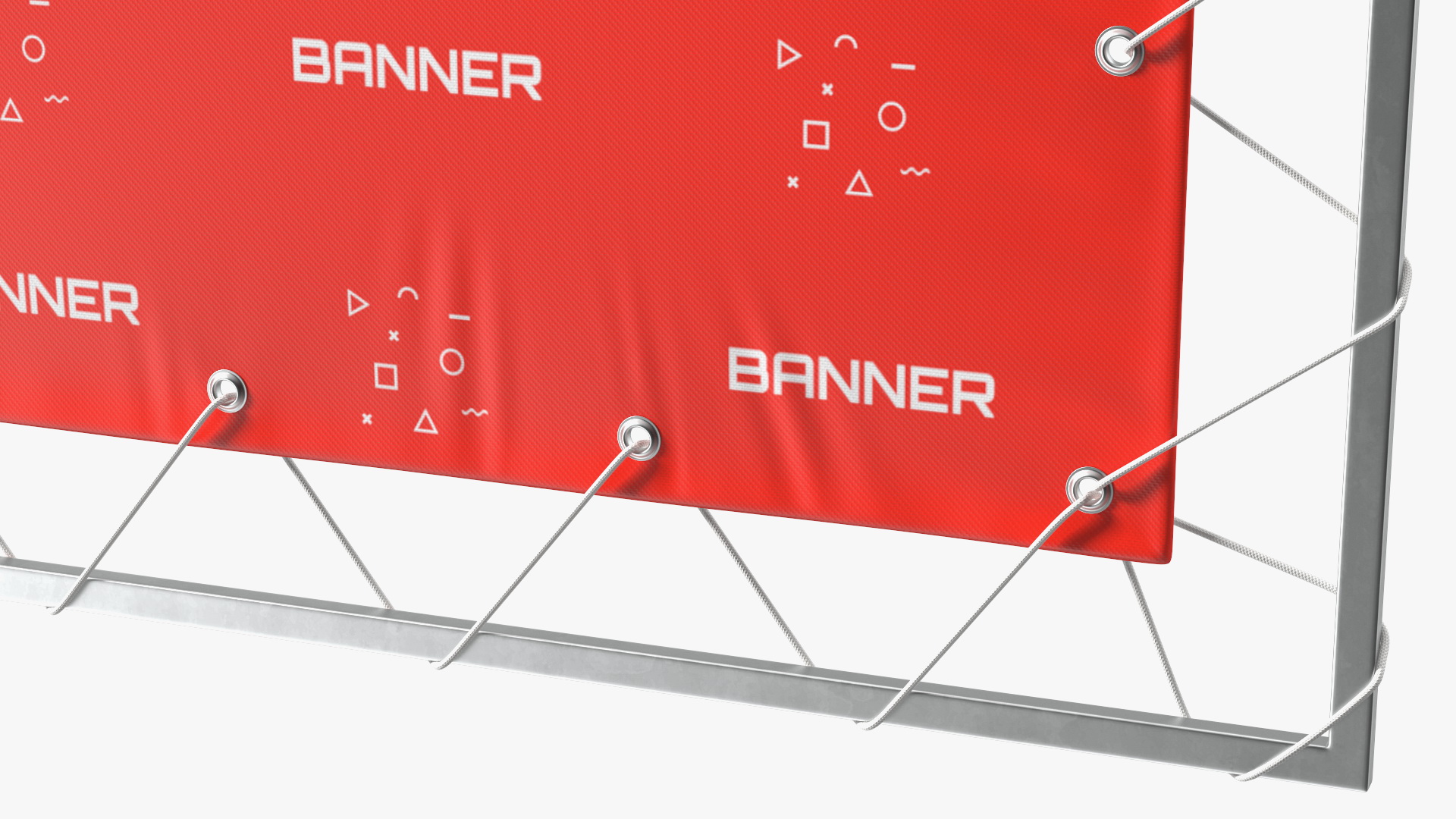 3D Advertising PVC Banner with Eyelets 1m x 3m model