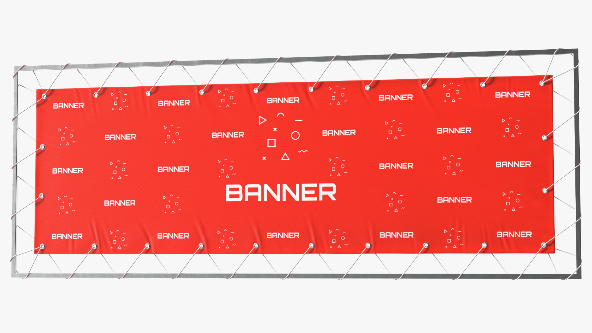 3D Advertising PVC Banner with Eyelets 1m x 3m model