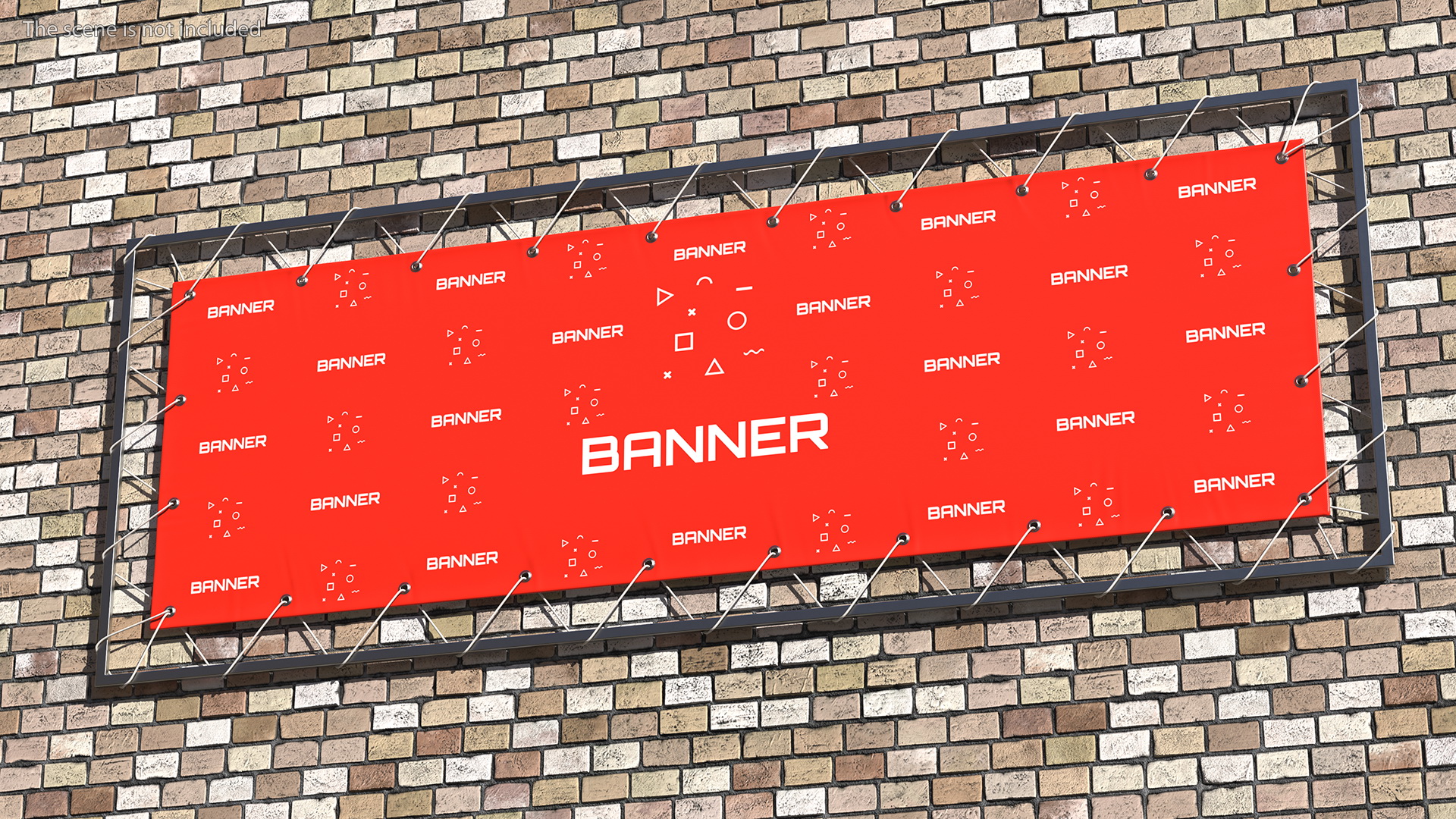 3D Advertising PVC Banner with Eyelets 1m x 3m model