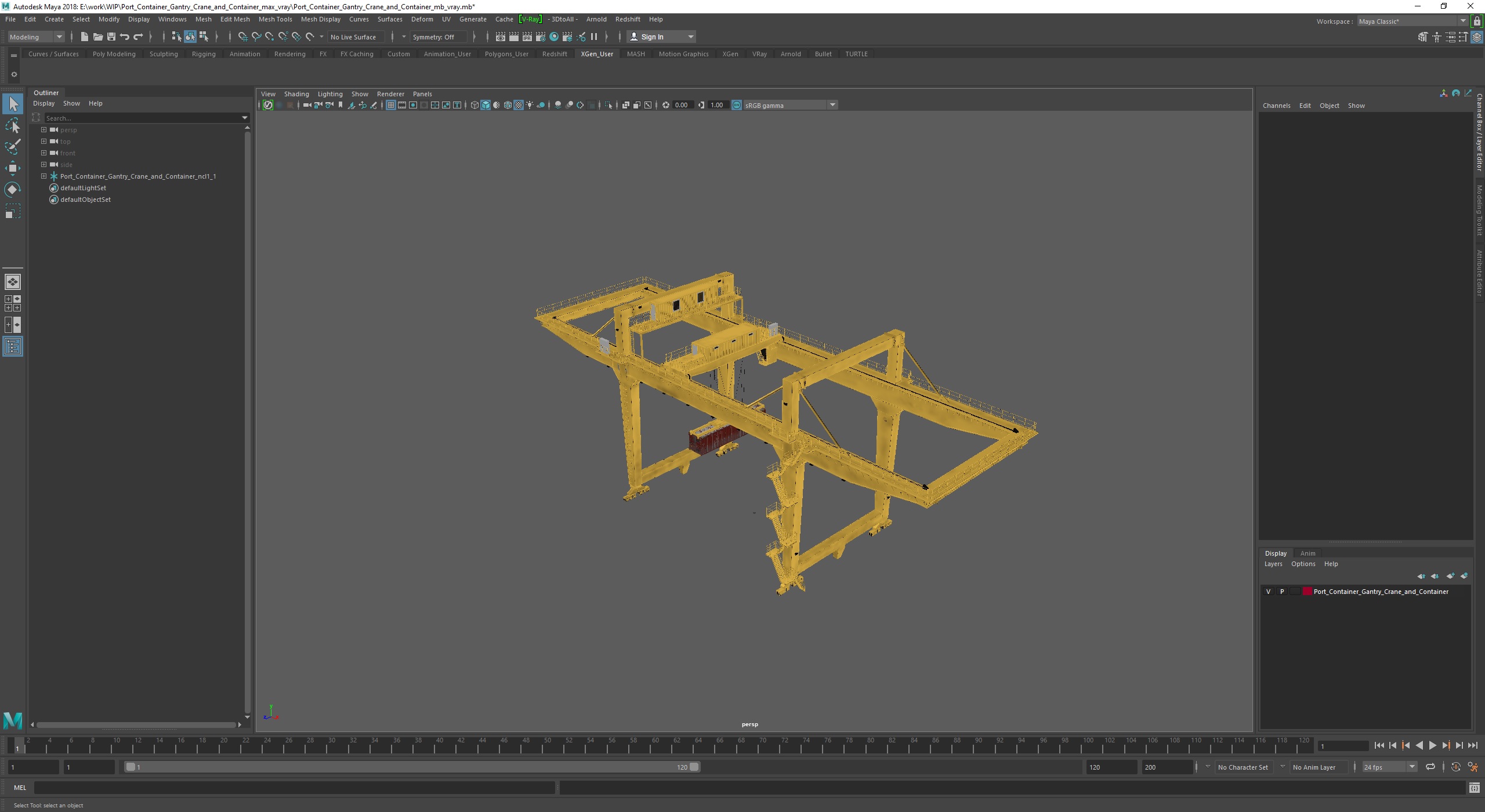 3D Port Container Gantry Crane and Container