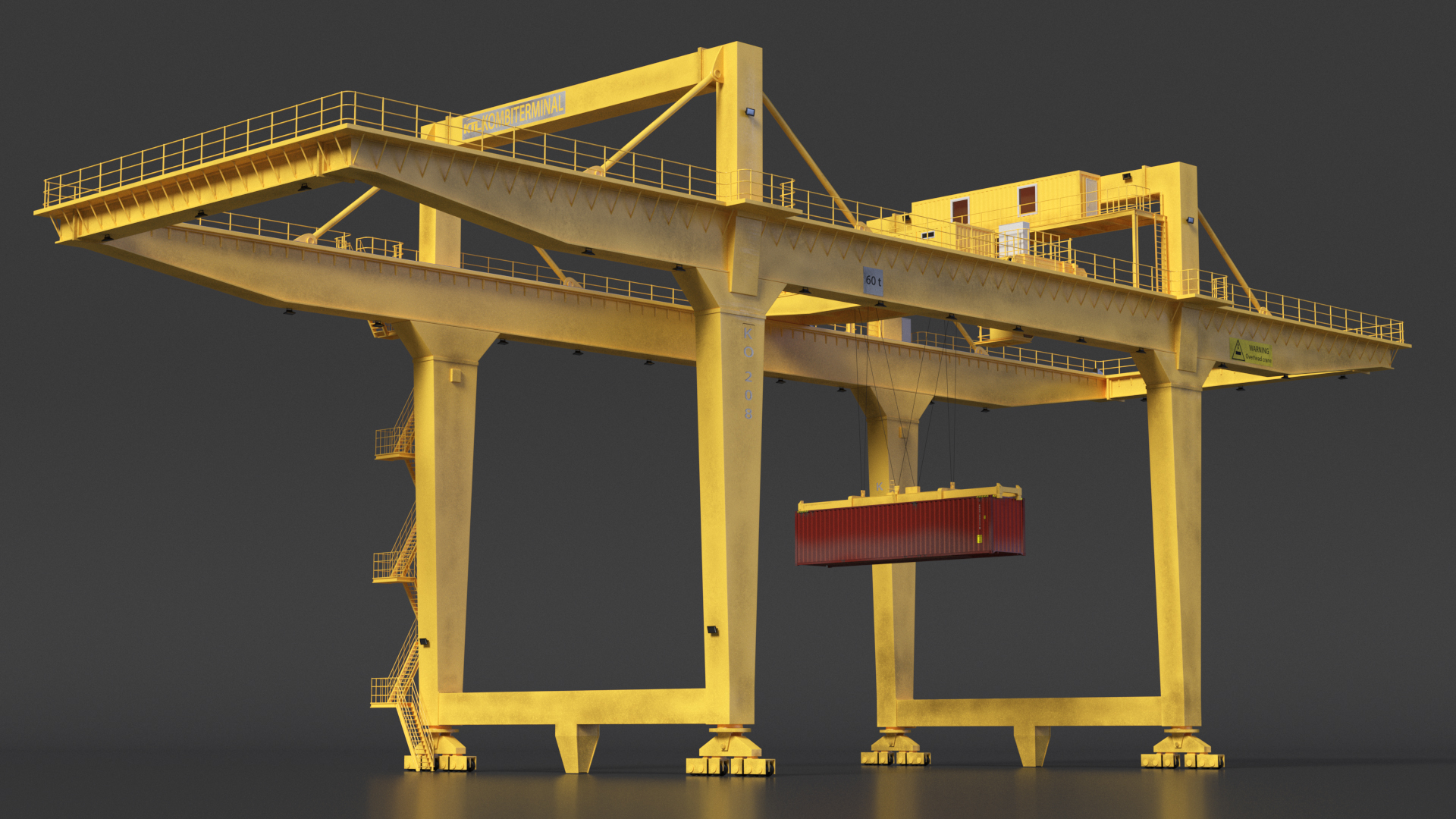 3D Port Container Gantry Crane and Container