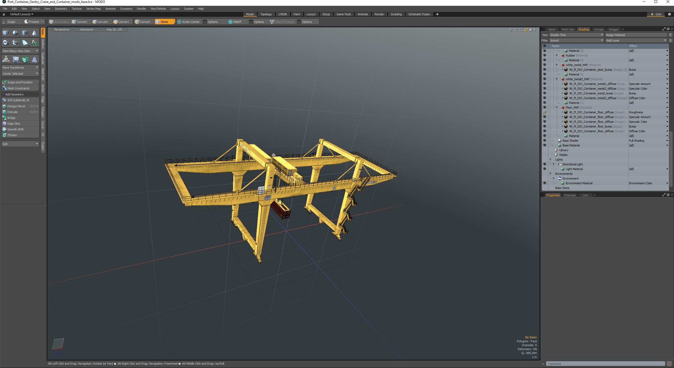 3D Port Container Gantry Crane and Container