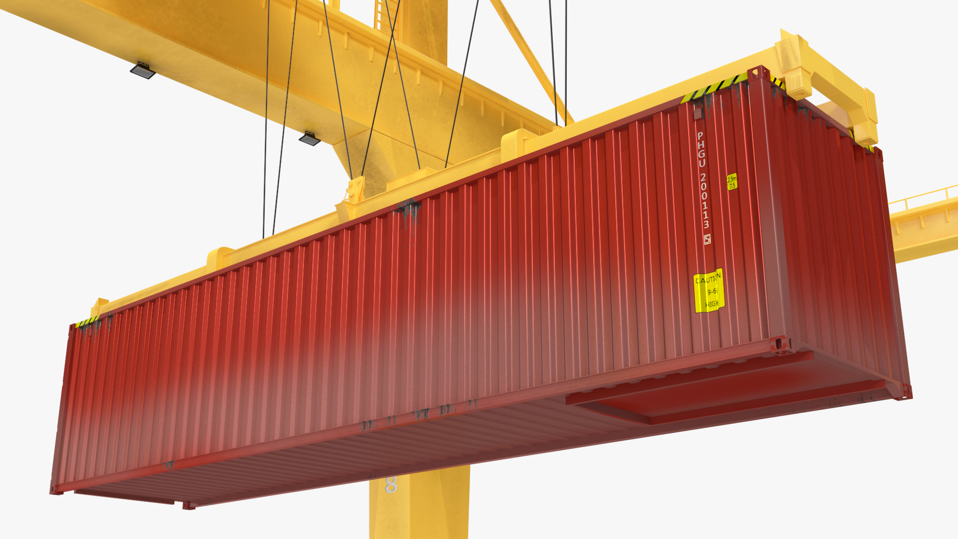 3D Port Container Gantry Crane and Container