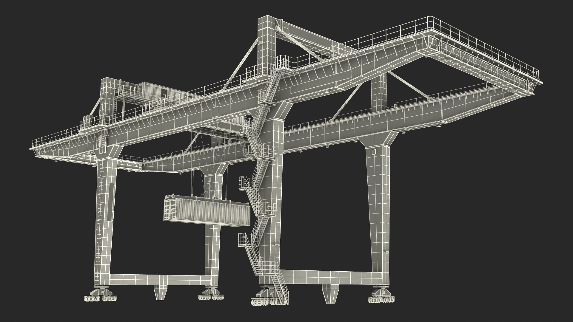 3D Port Container Gantry Crane and Container