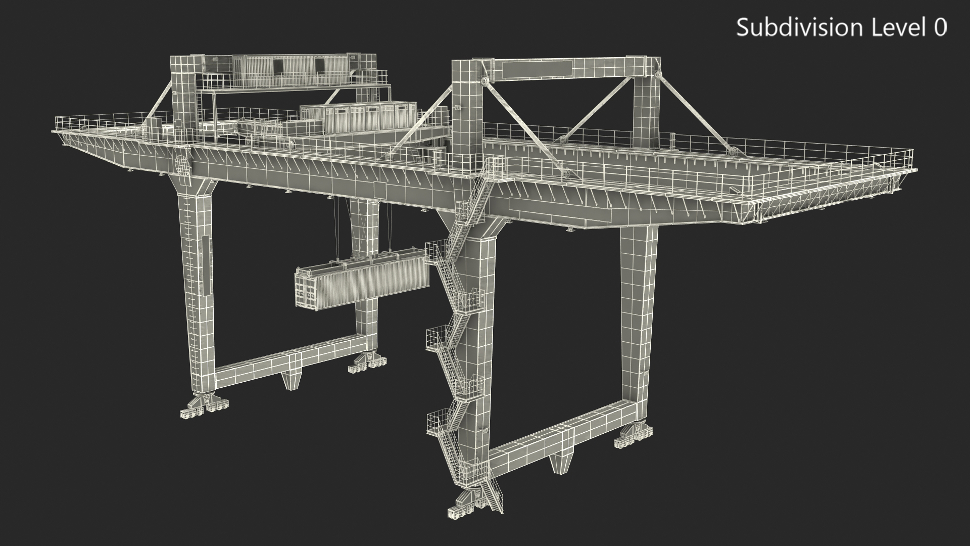 3D Port Container Gantry Crane and Container