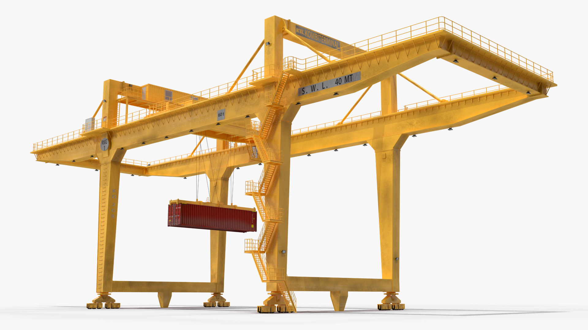 3D Port Container Gantry Crane and Container