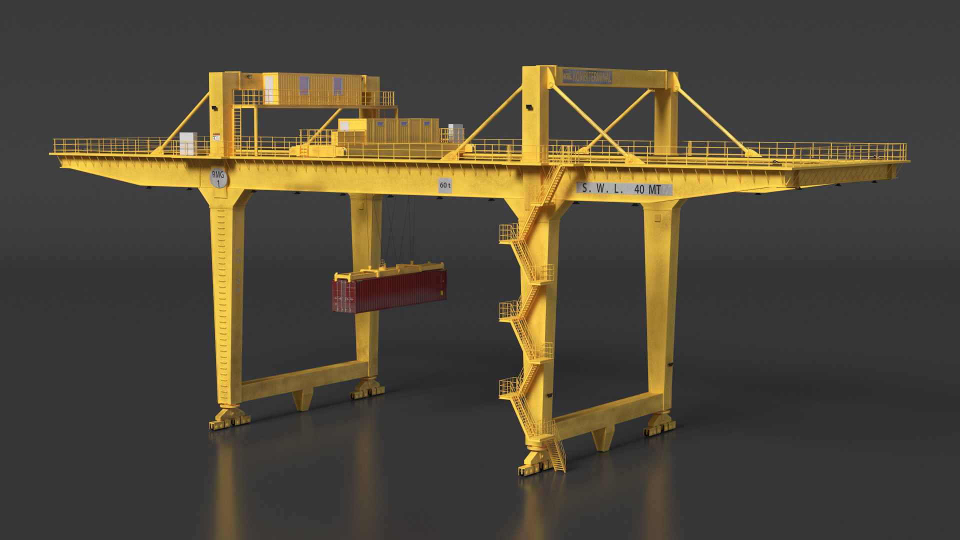 3D Port Container Gantry Crane and Container