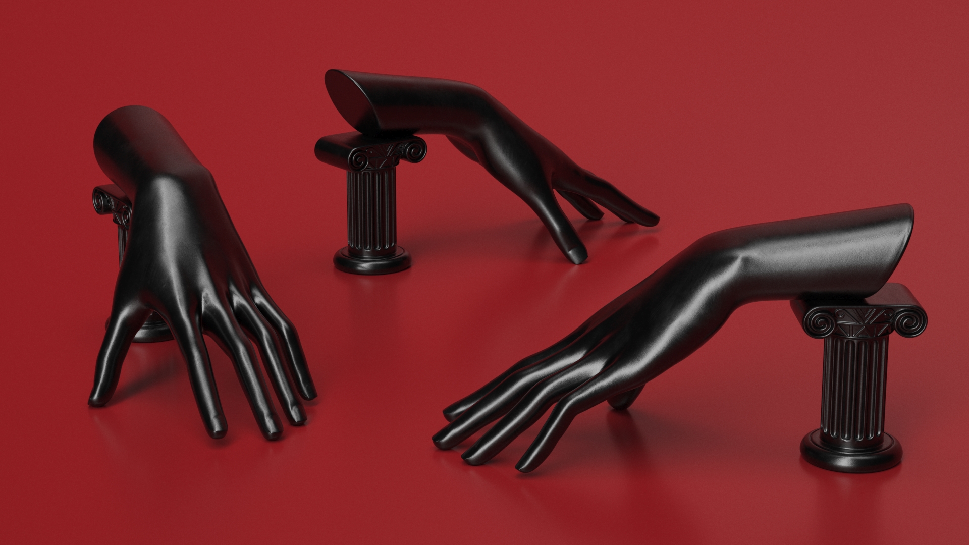 3D Hand Jewelry Display Black