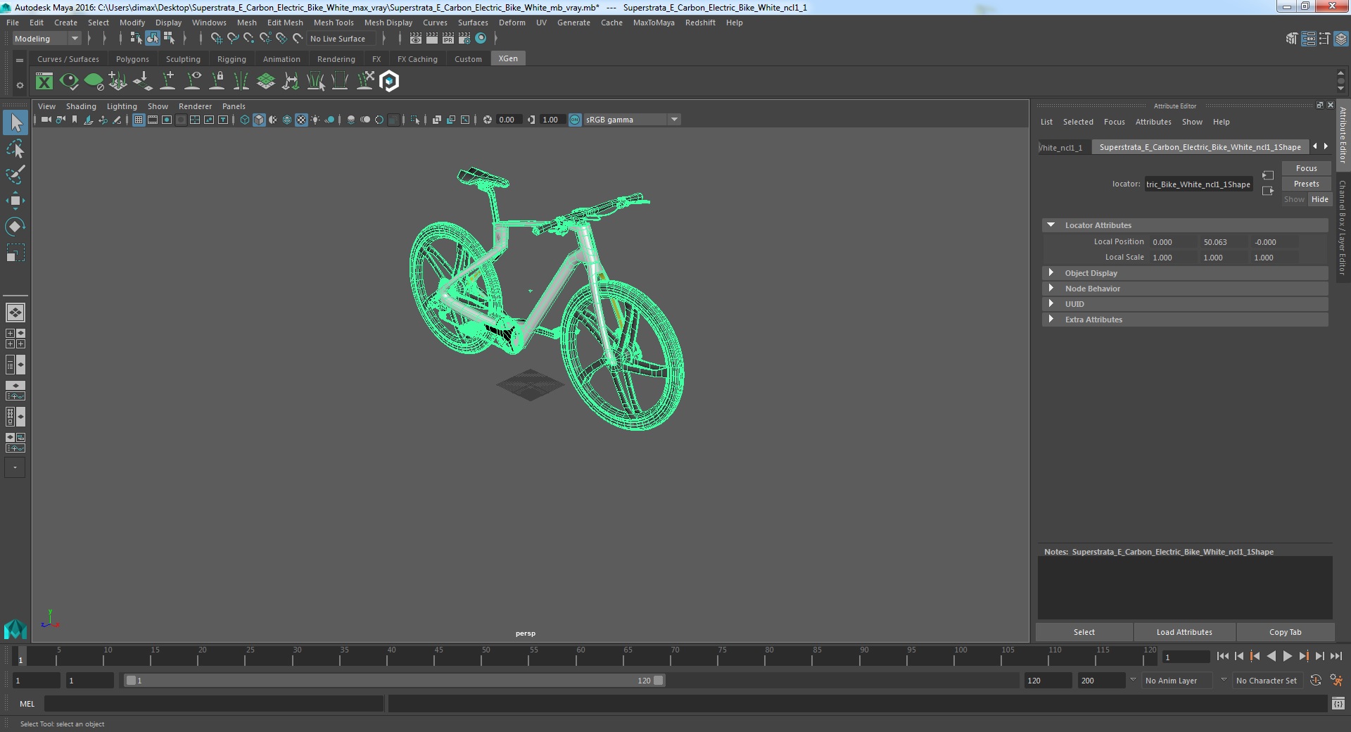 3D model Superstrata E Carbon Electric Bike White