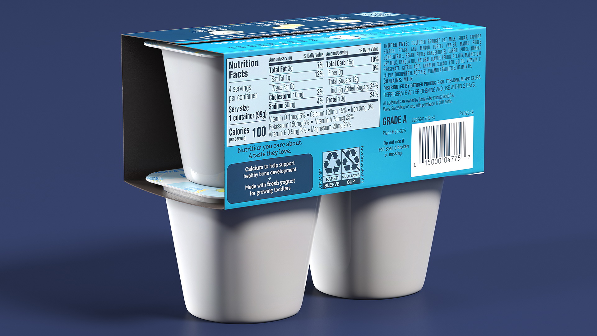 3D model Packaging Gerber Banana Yogurt