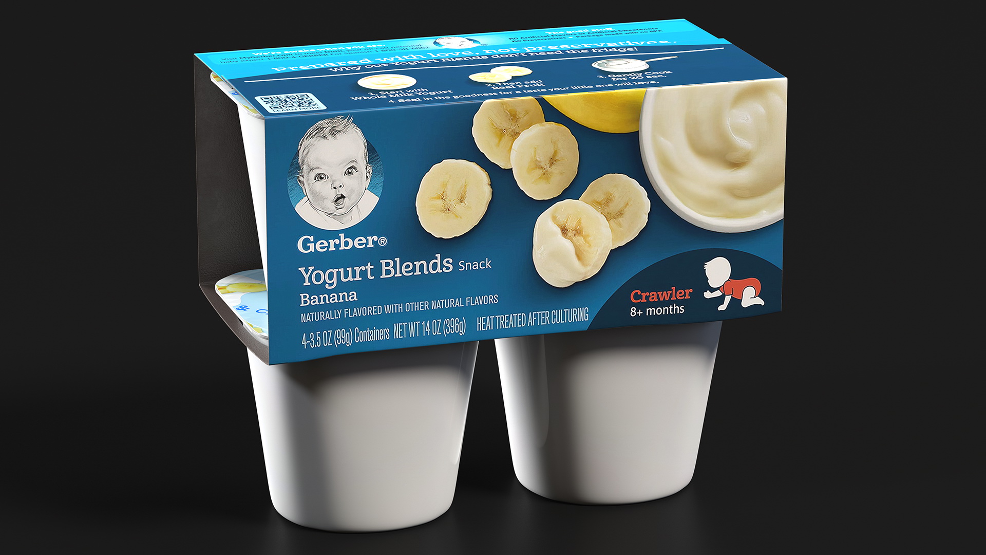 3D model Packaging Gerber Banana Yogurt