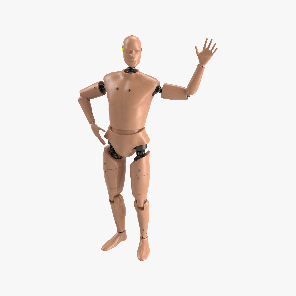 3D Humanoid Crash Test Dummy Rigged for Maya