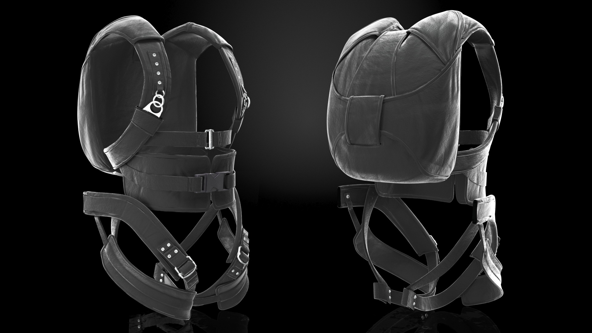 3D Backpack Parachute model