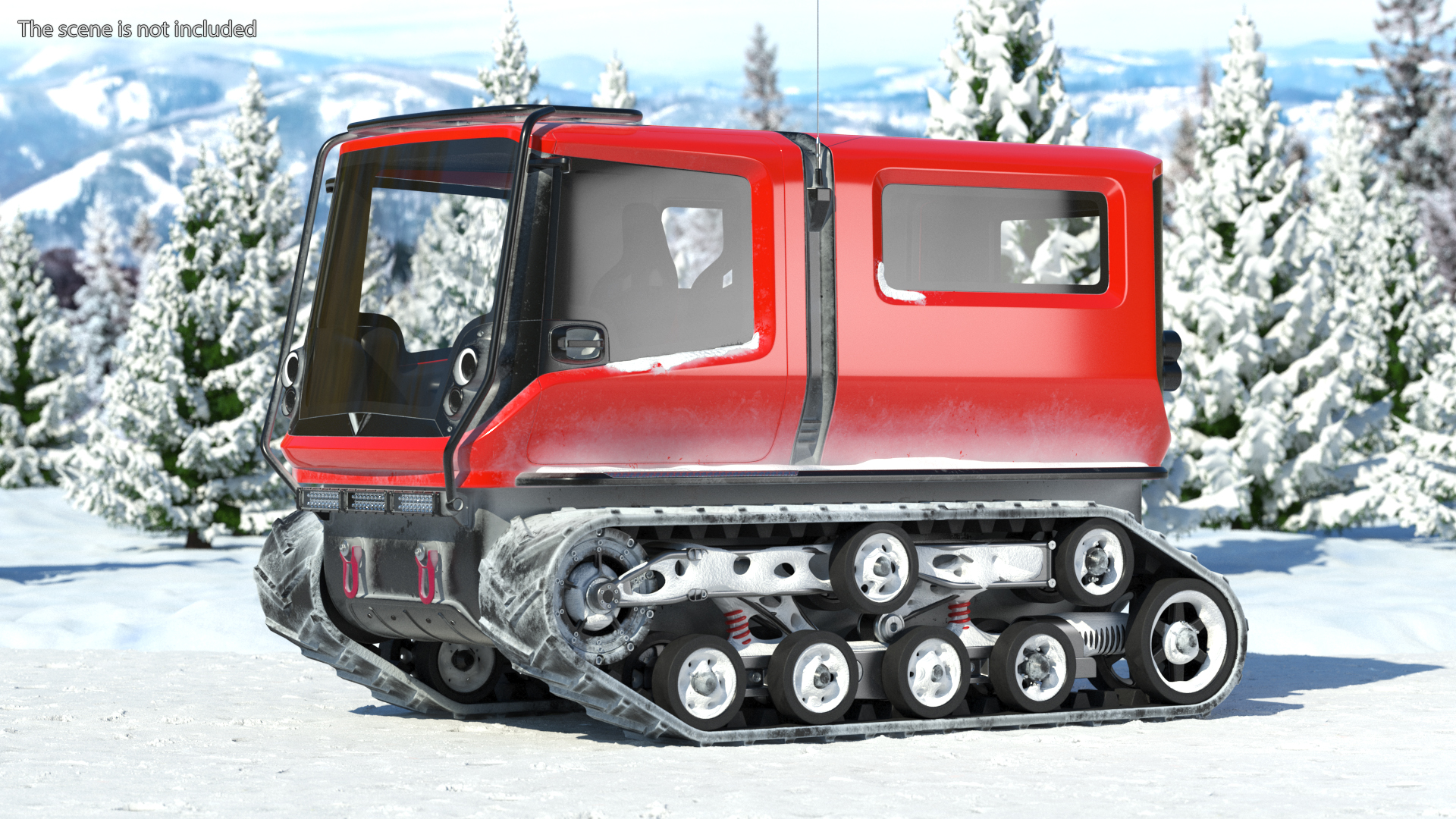 3D model Snowbound Arctica Vehicle Red Simple Interior