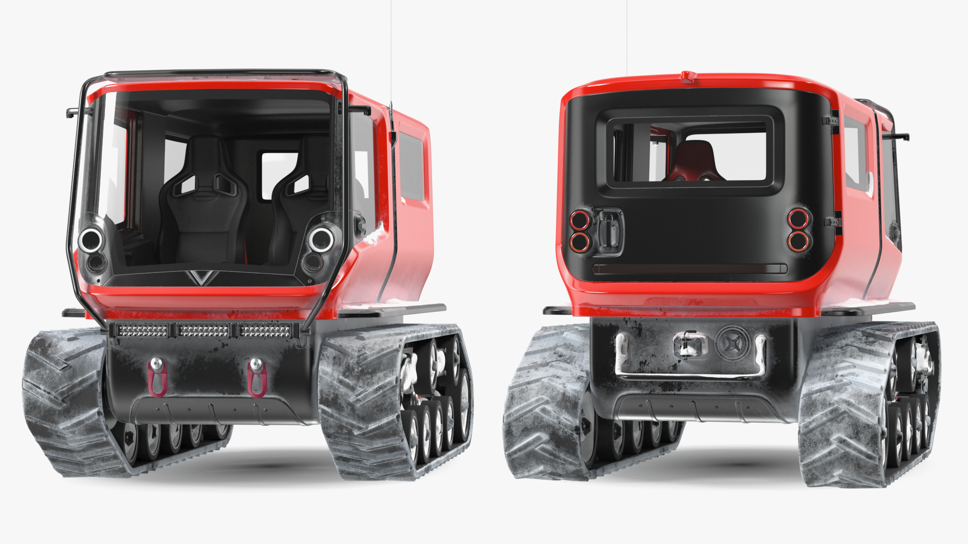 3D model Snowbound Arctica Vehicle Red Simple Interior