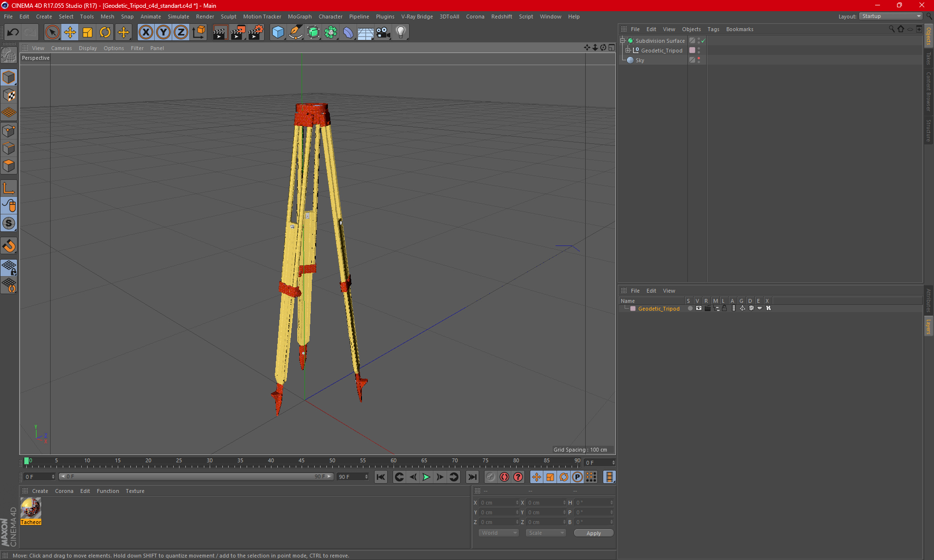 3D model Geodetic Tripod