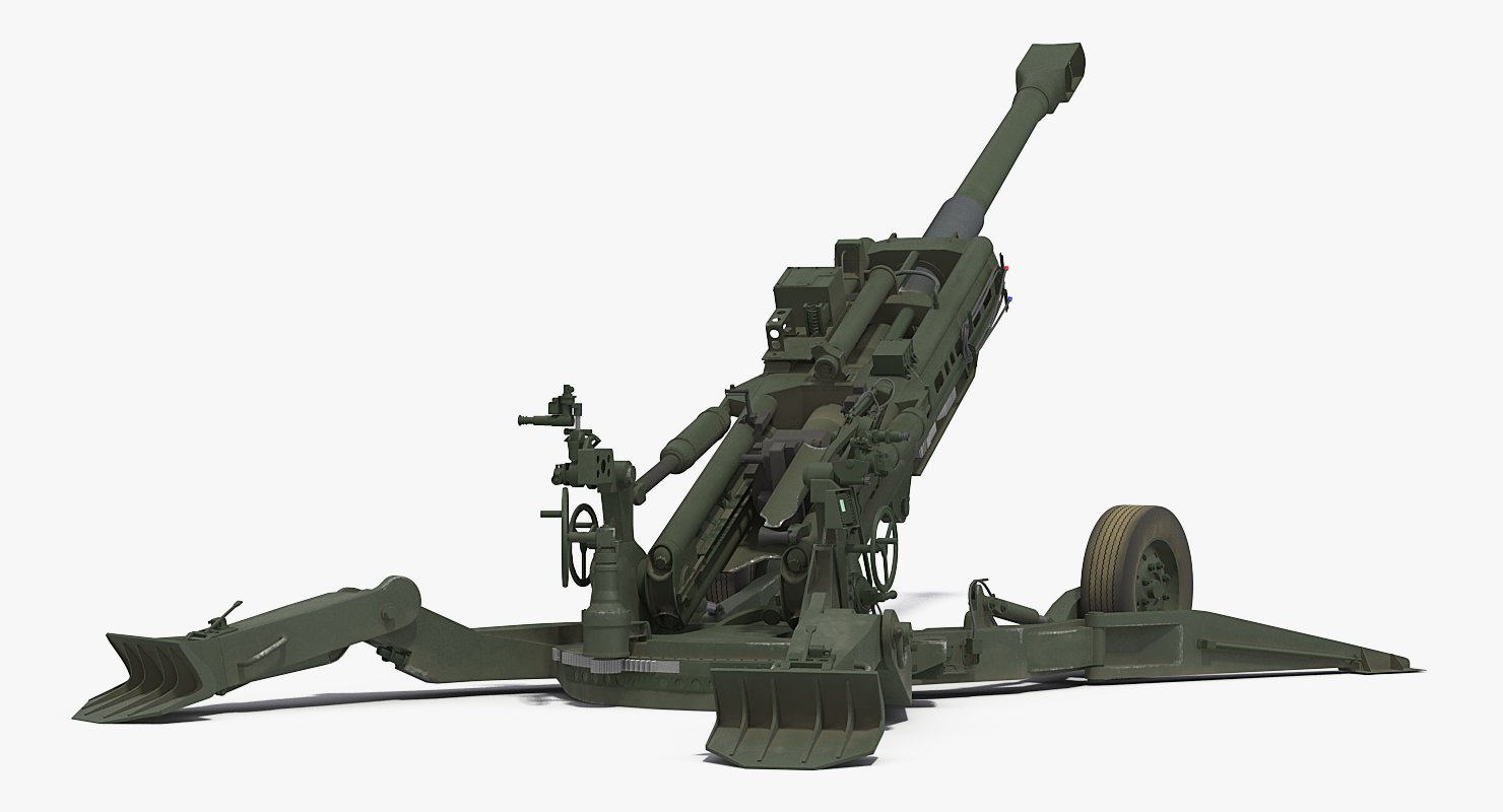 Truck Oshkosh HEMTT Towing M777 Howitzer Rigged 3D