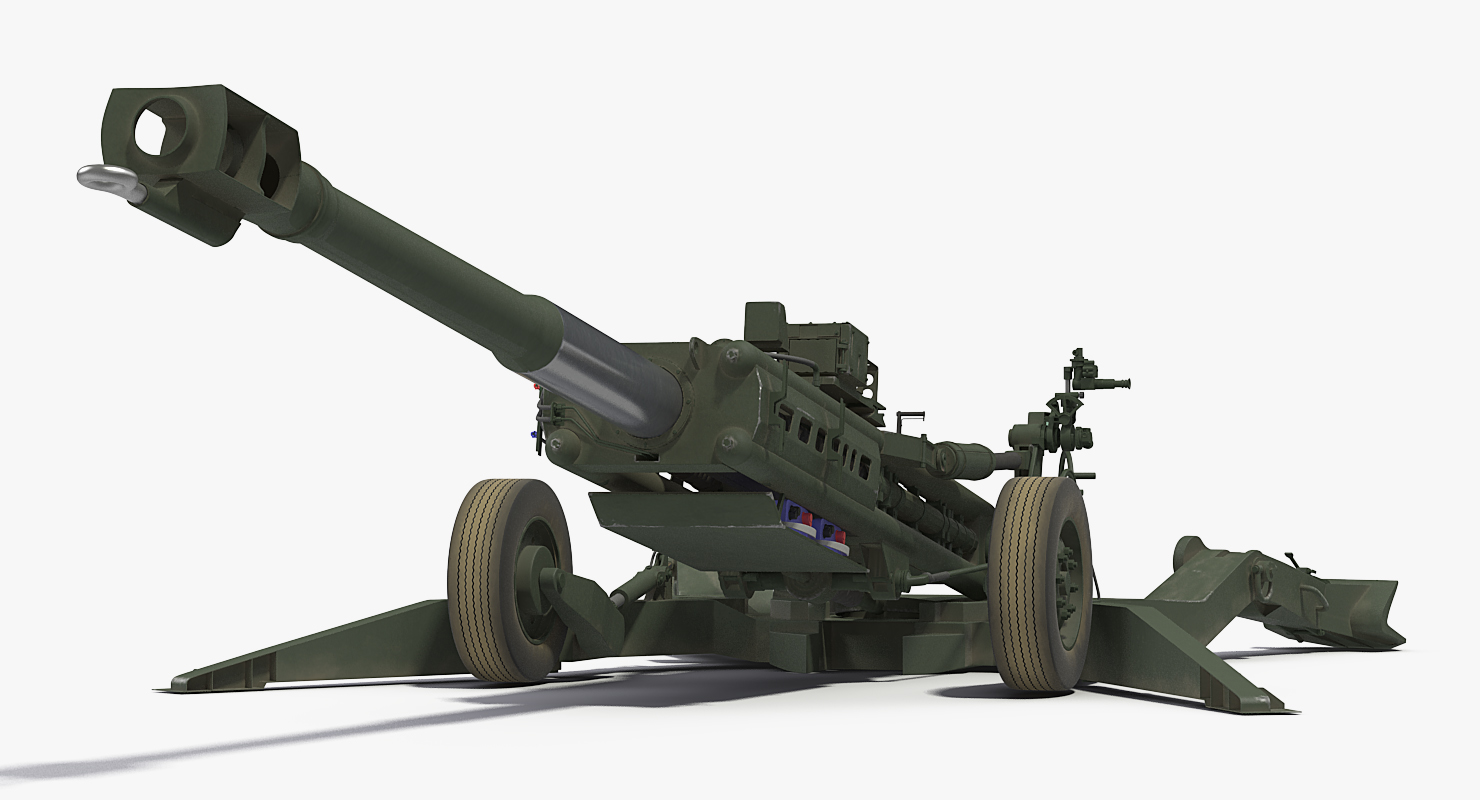 Truck Oshkosh HEMTT Towing M777 Howitzer Rigged 3D