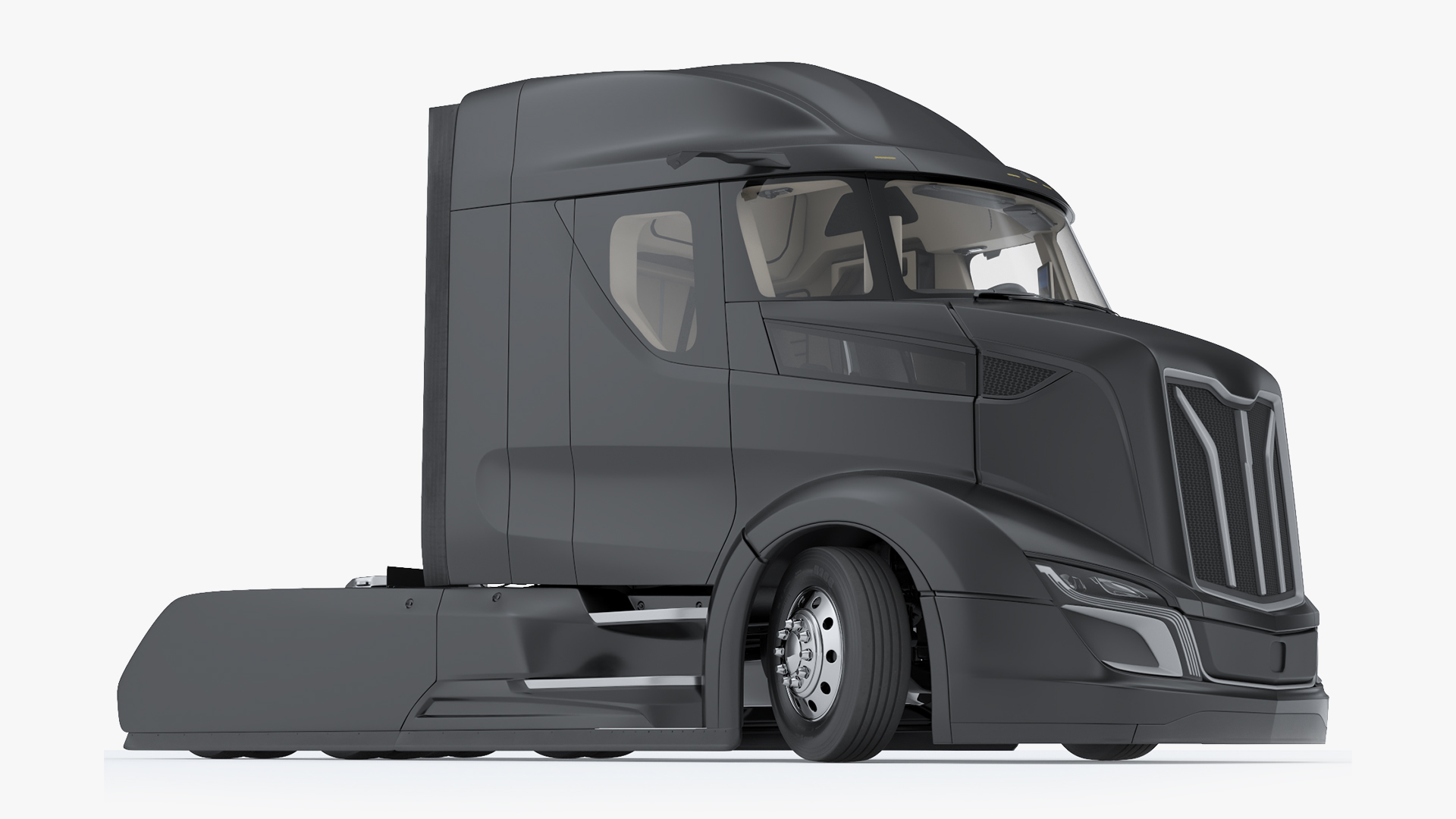 Next Gen Aerodynamic Supertruck Black Rigged 3D model