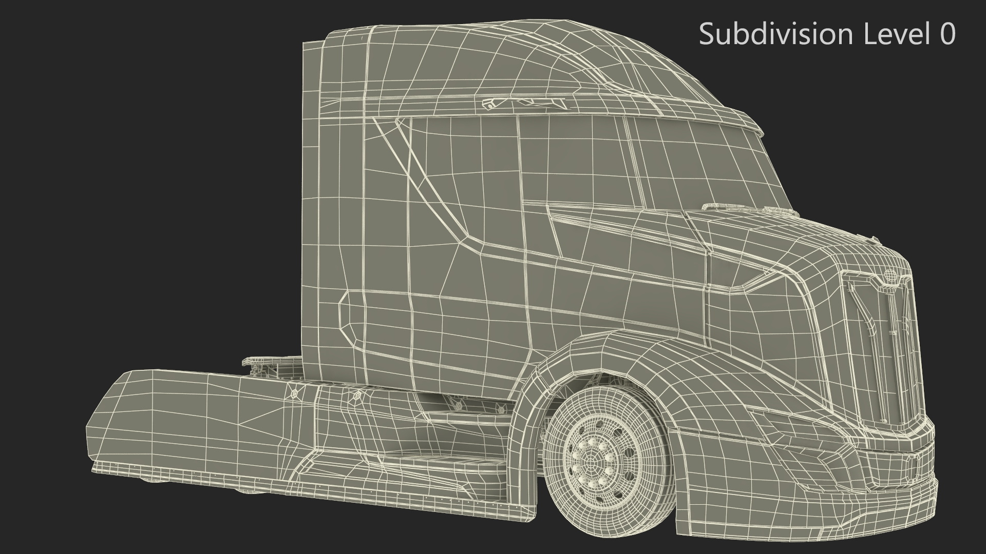 Next Gen Aerodynamic Supertruck Black Rigged 3D model