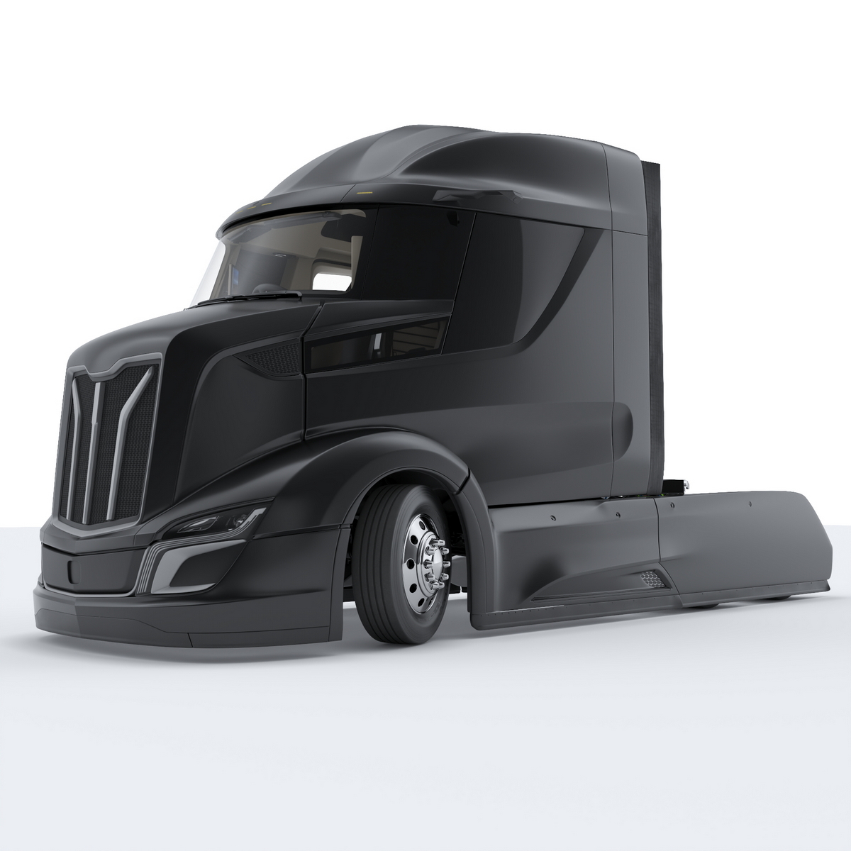 Next Gen Aerodynamic Supertruck Black Rigged 3D model