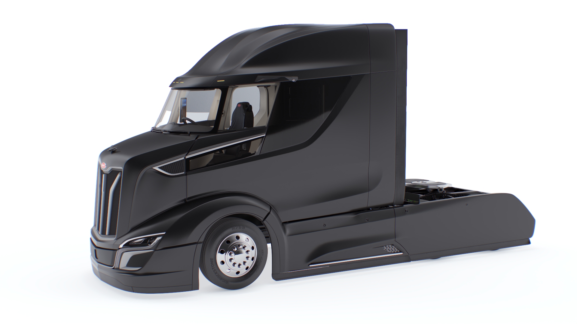 Next Gen Aerodynamic Supertruck Black Rigged 3D model