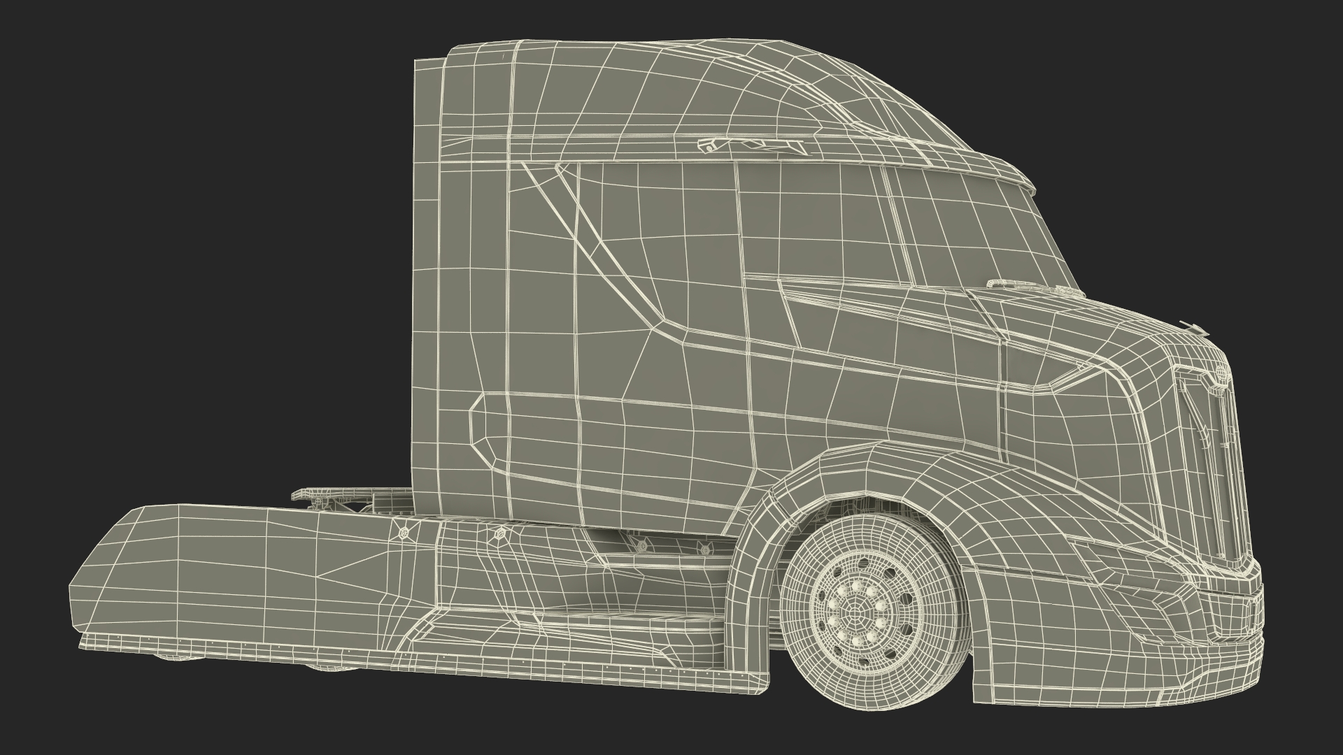 Next Gen Aerodynamic Supertruck Black Rigged 3D model