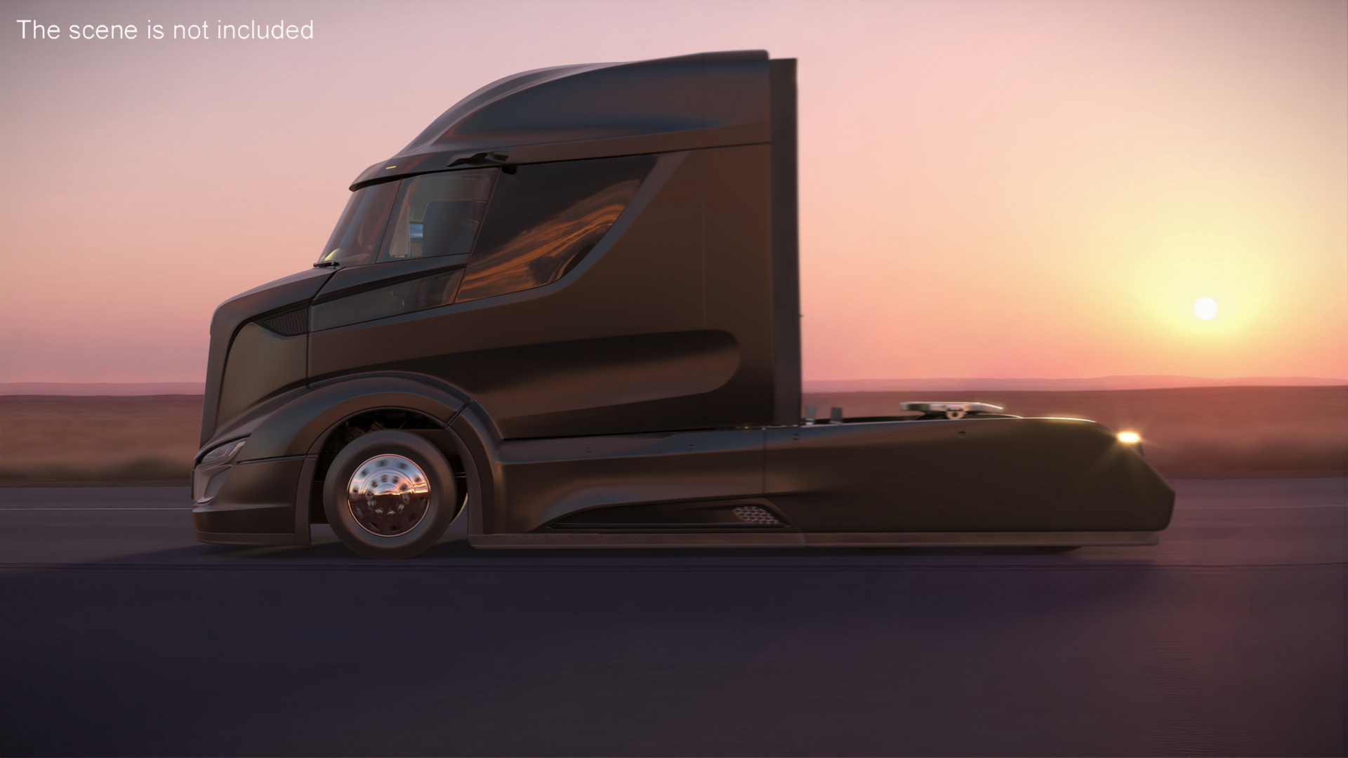 Next Gen Aerodynamic Supertruck Black Rigged 3D model