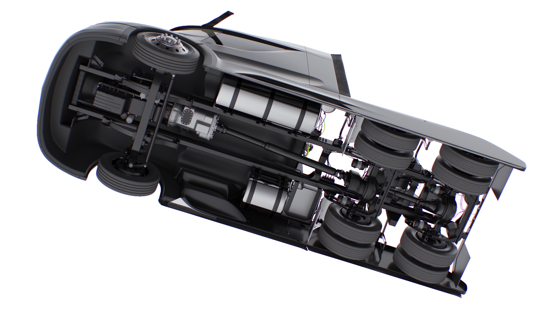 Next Gen Aerodynamic Supertruck Black Rigged 3D model