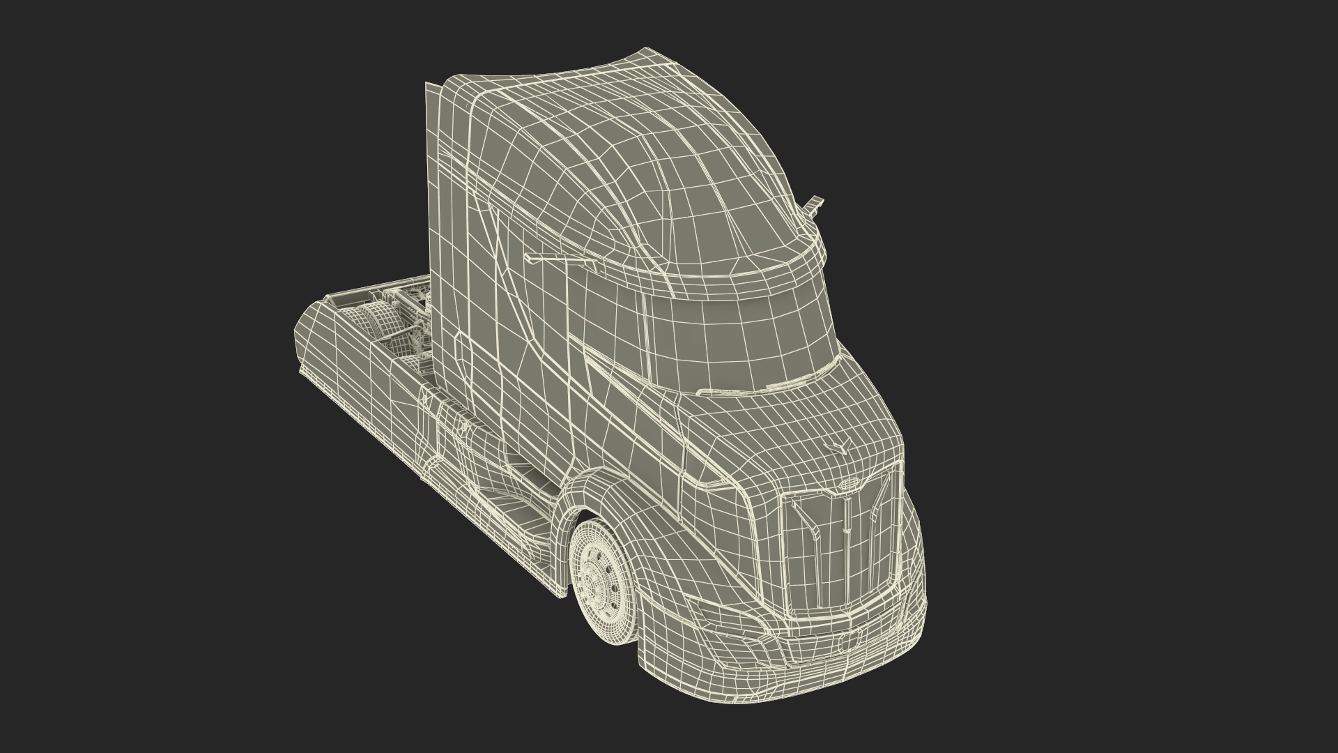 Next Gen Aerodynamic Supertruck Black Rigged 3D model