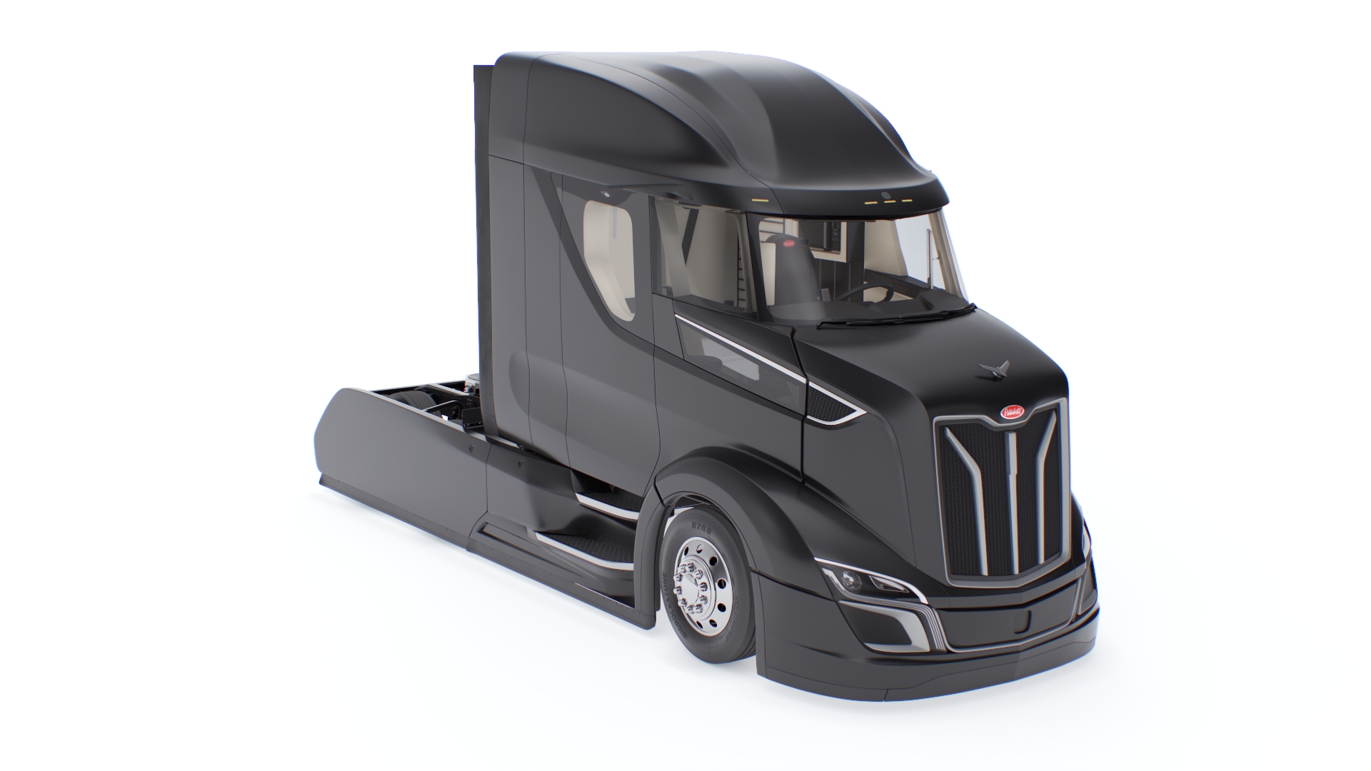 Next Gen Aerodynamic Supertruck Black Rigged 3D model