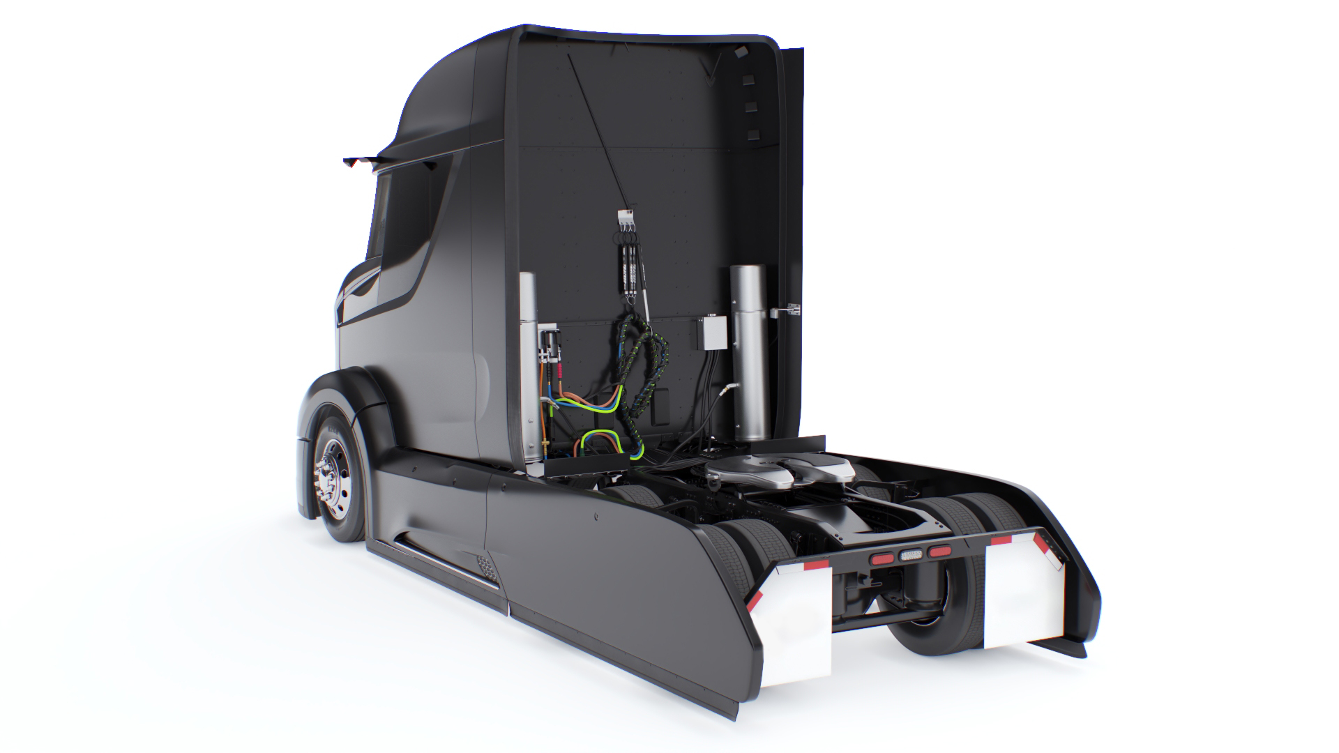 Next Gen Aerodynamic Supertruck Black Rigged 3D model