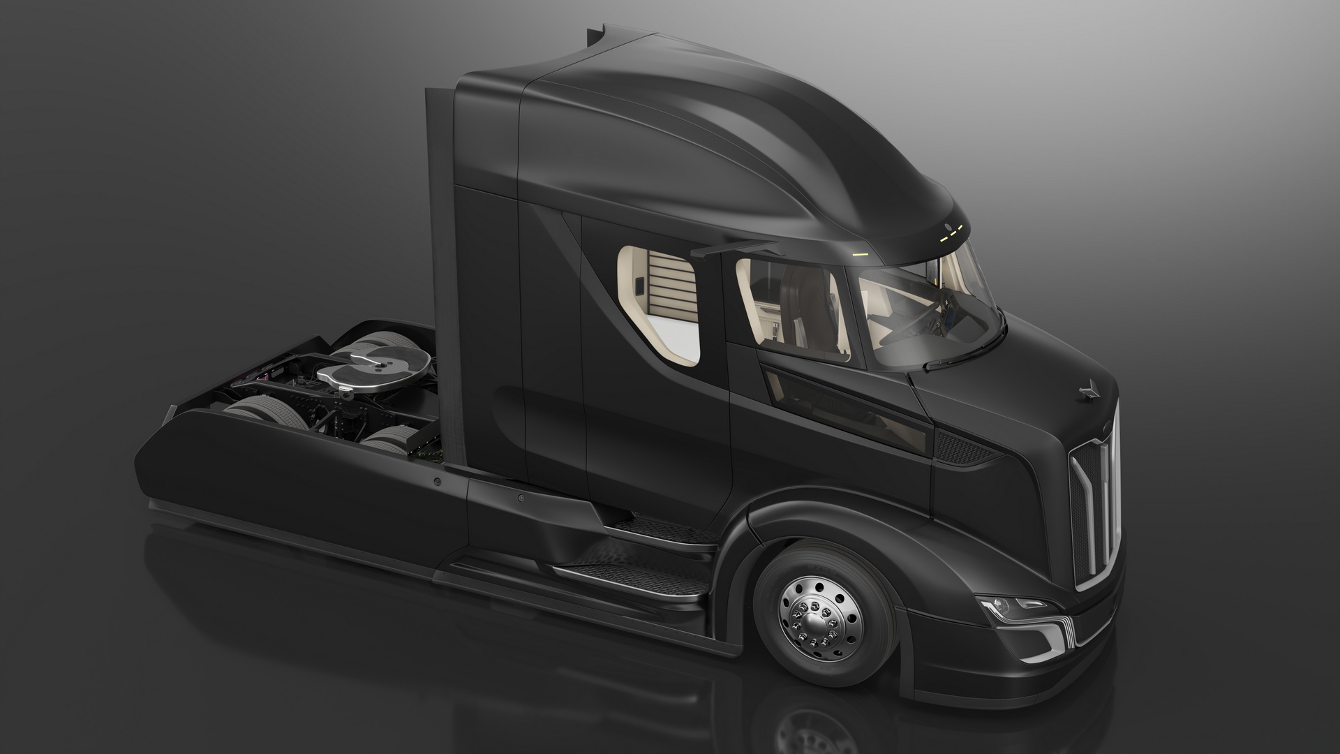 Next Gen Aerodynamic Supertruck Black Rigged 3D model