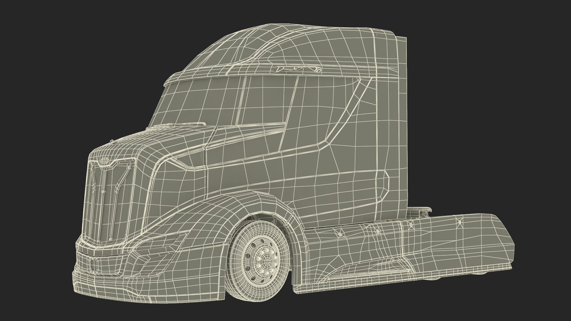 Next Gen Aerodynamic Supertruck Black Rigged 3D model