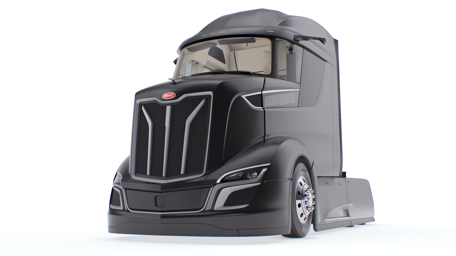 Next Gen Aerodynamic Supertruck Black Rigged 3D model