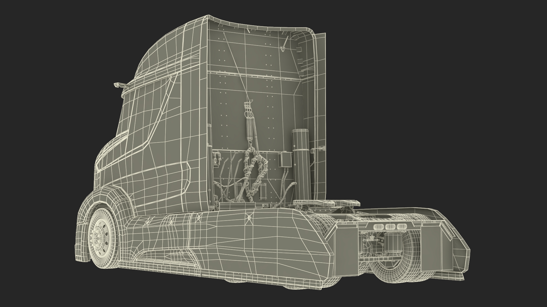 Next Gen Aerodynamic Supertruck Black Rigged 3D model