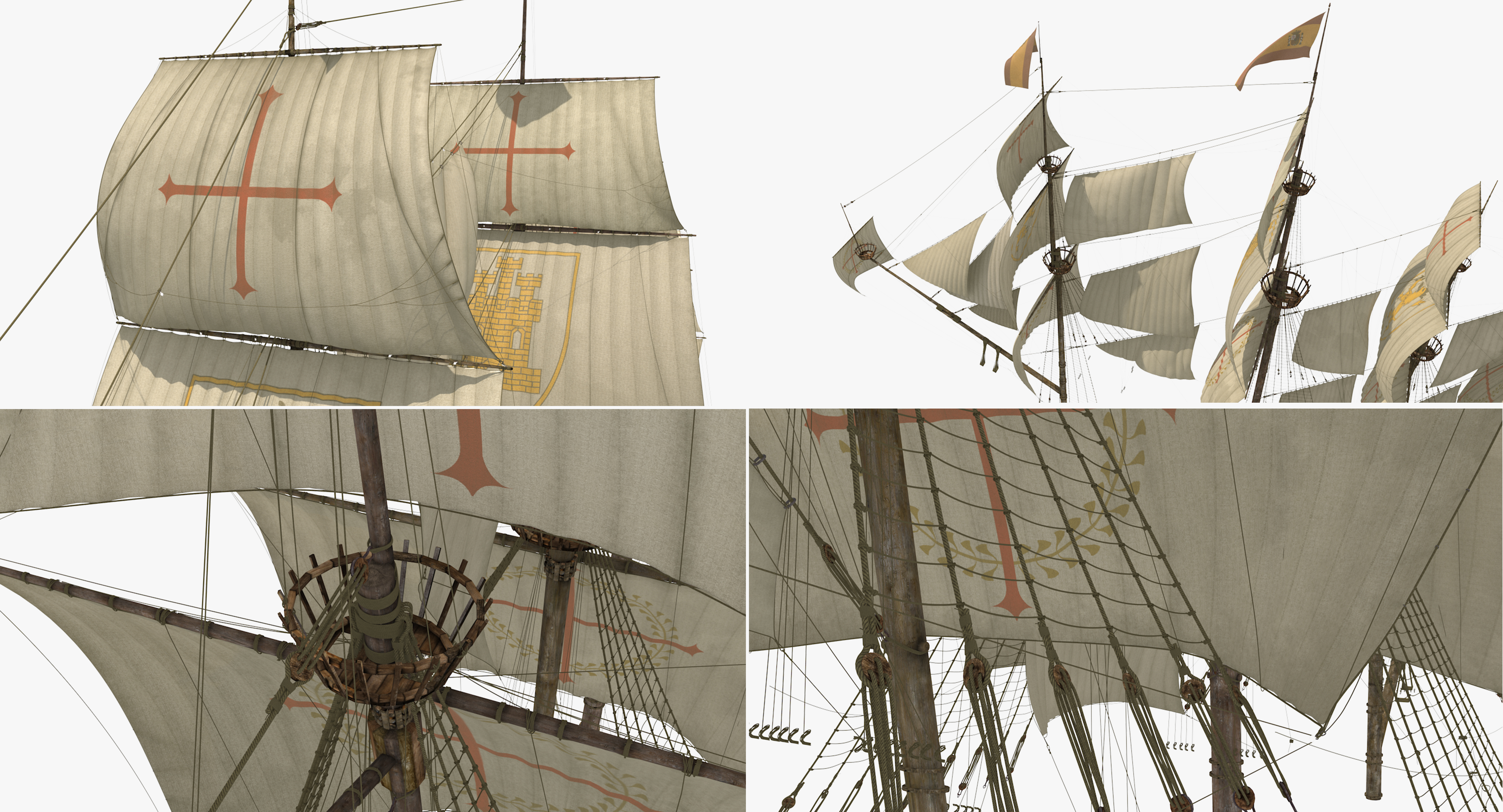 3D model Sail Ship Masts