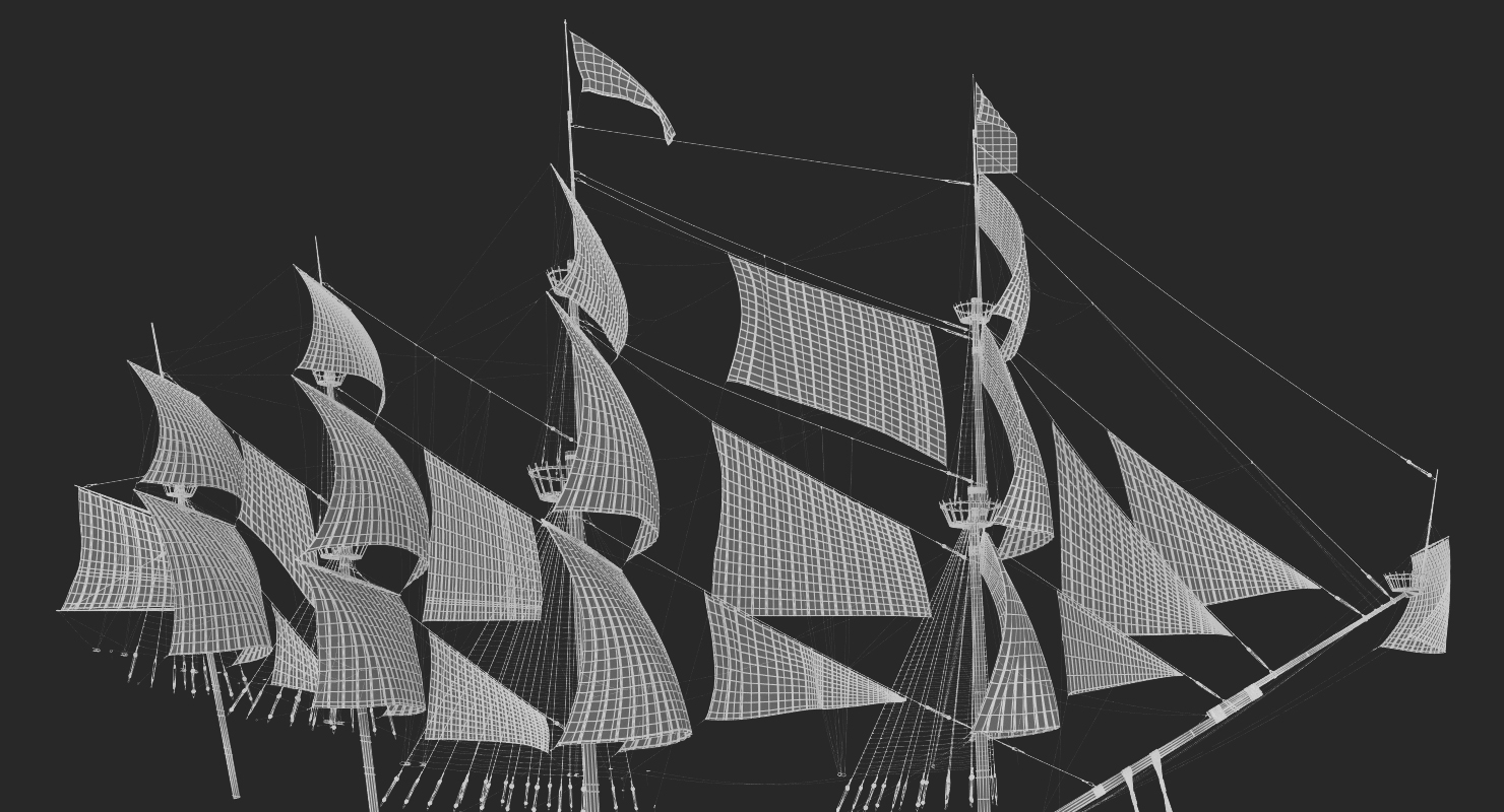 3D model Sail Ship Masts