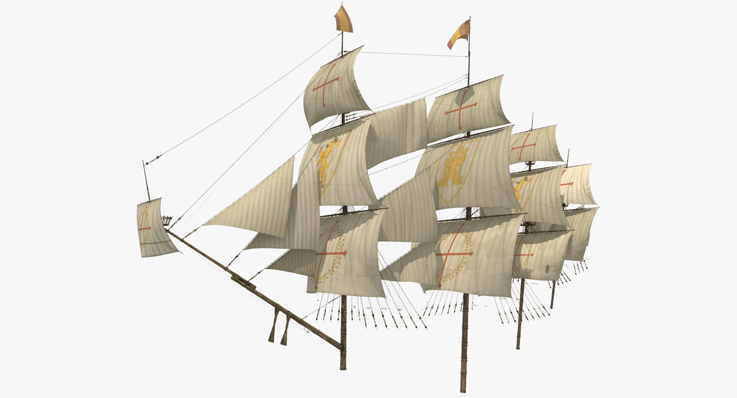 3D model Sail Ship Masts