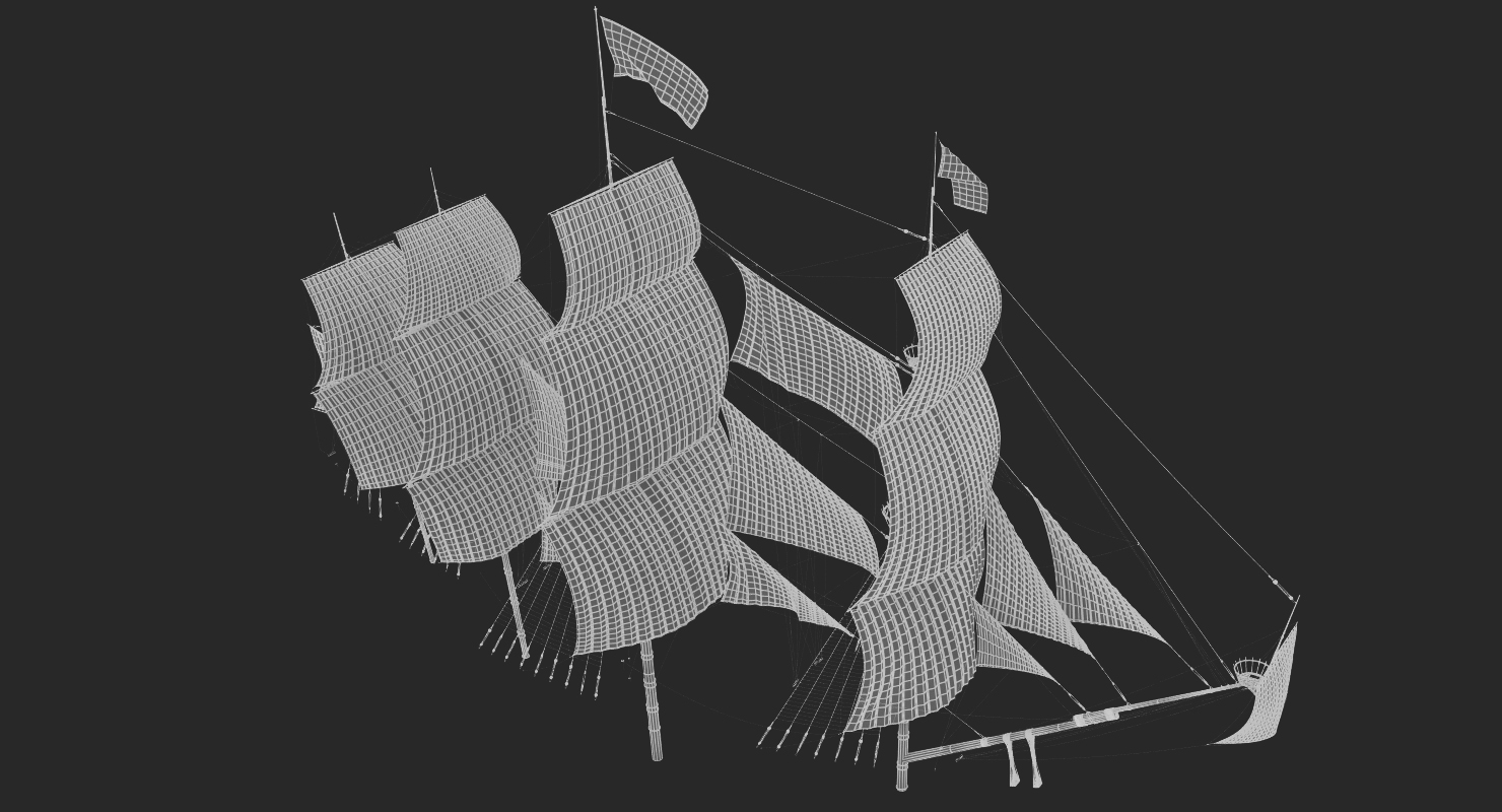 3D model Sail Ship Masts