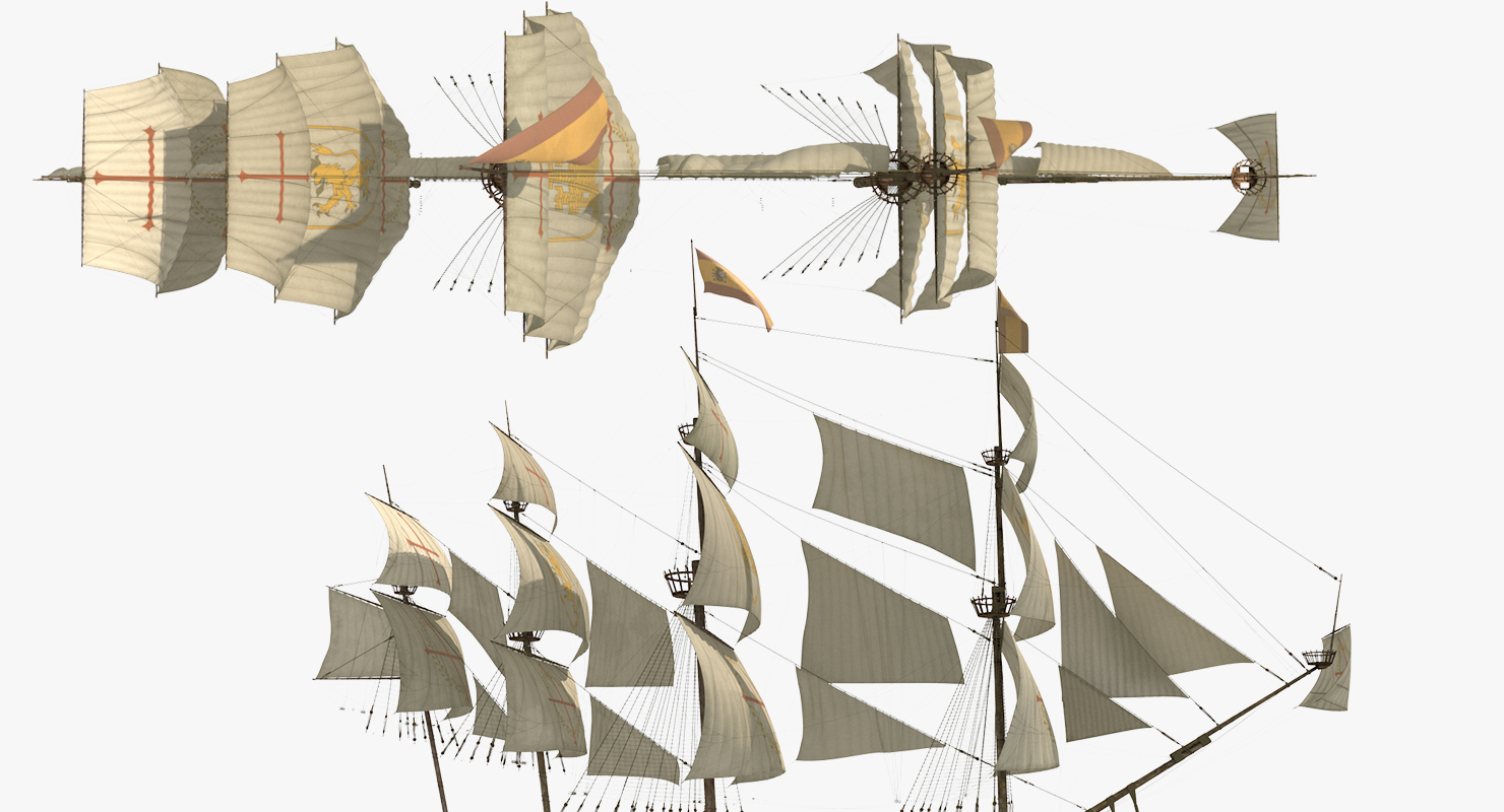 3D model Sail Ship Masts