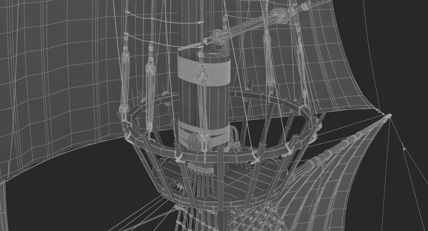 3D model Sail Ship Masts