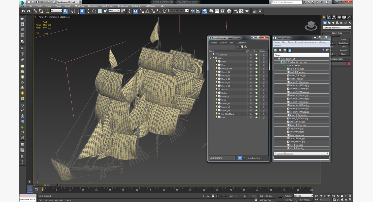 3D model Sail Ship Masts