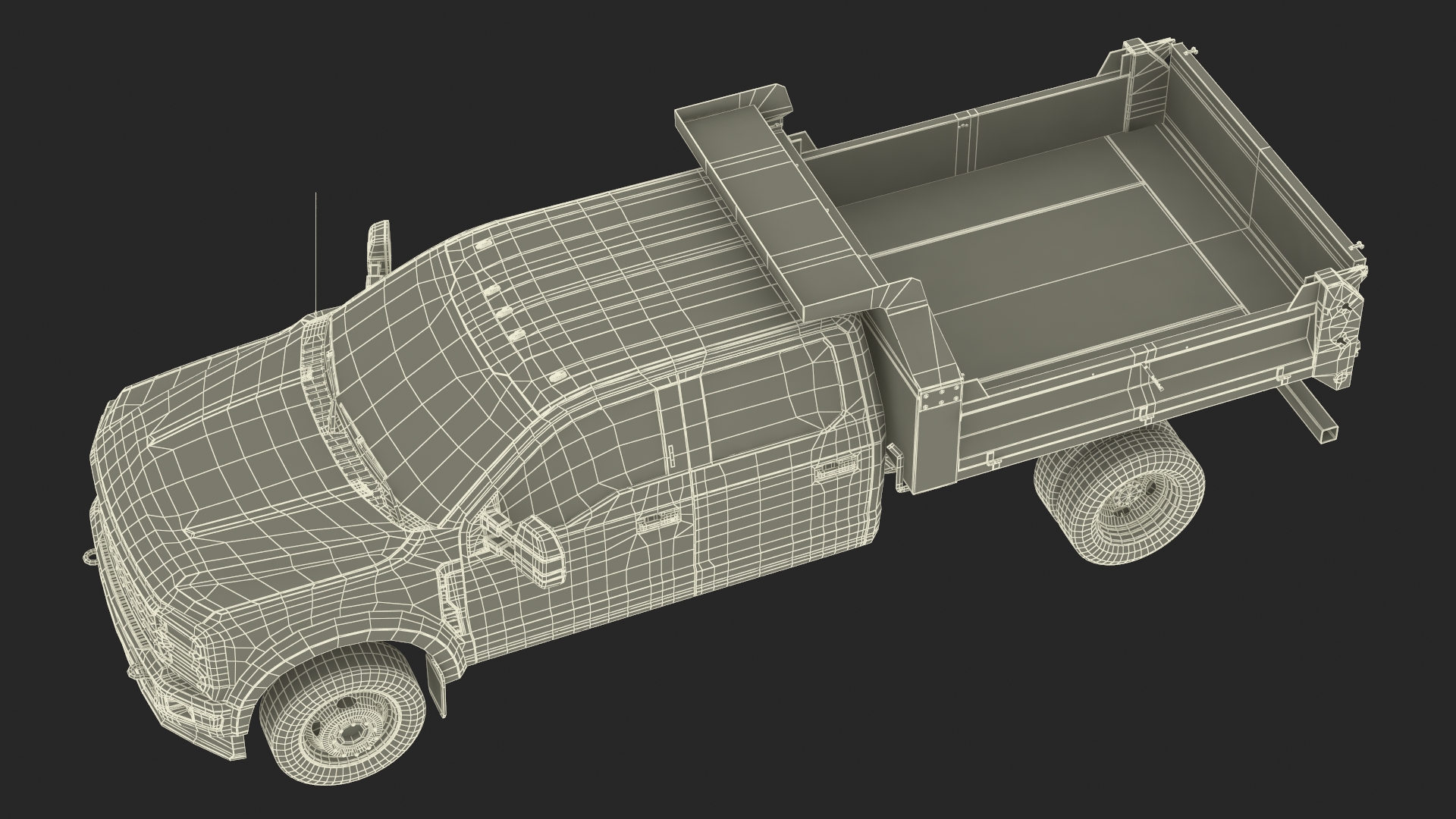 3D Pickup Truck Black Dump model