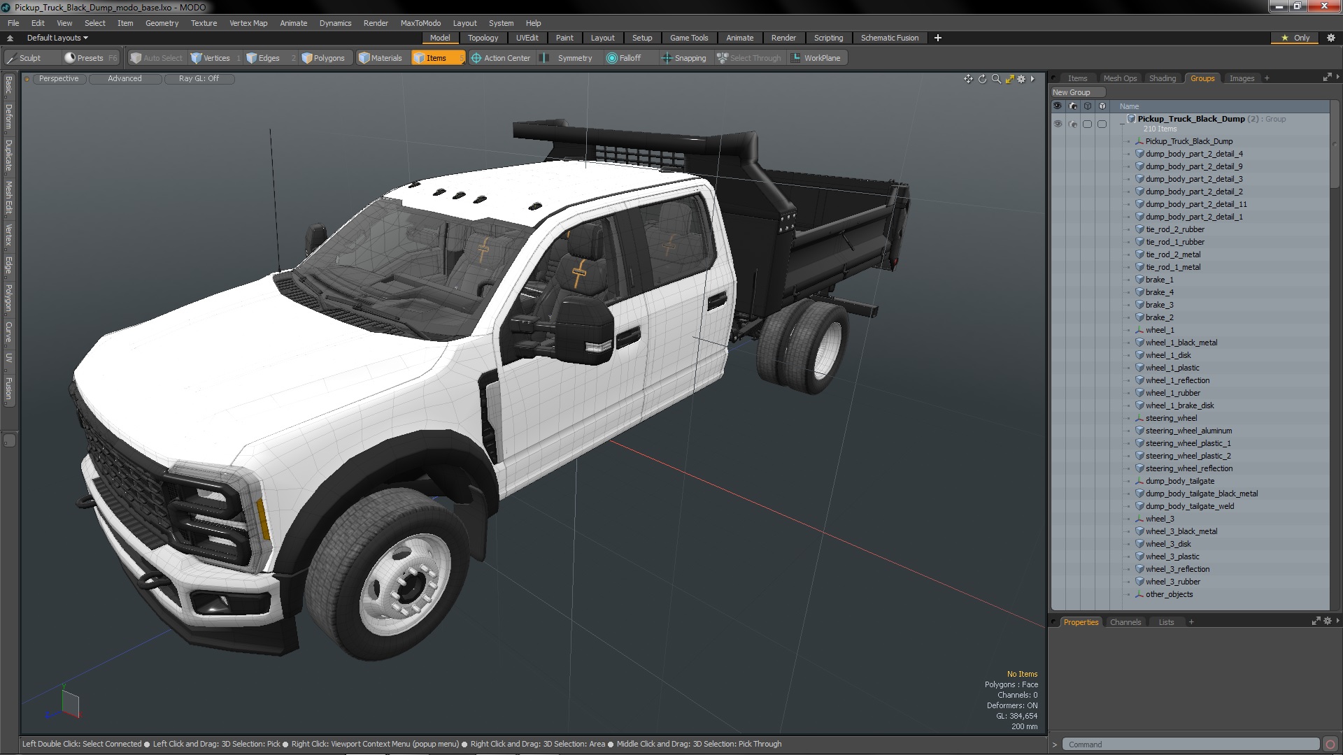 3D Pickup Truck Black Dump model