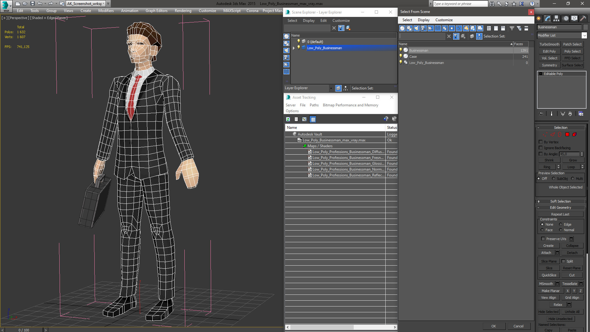 3D model Low Poly Businessman