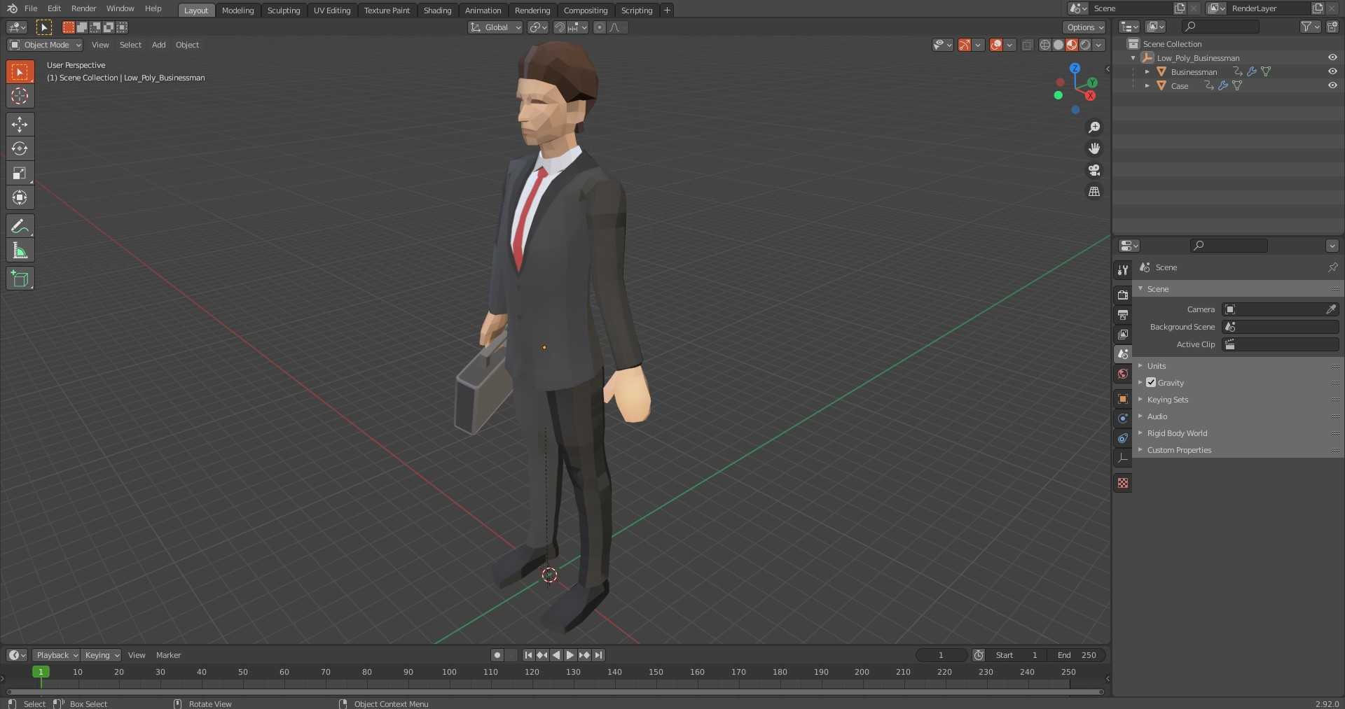 3D model Low Poly Businessman